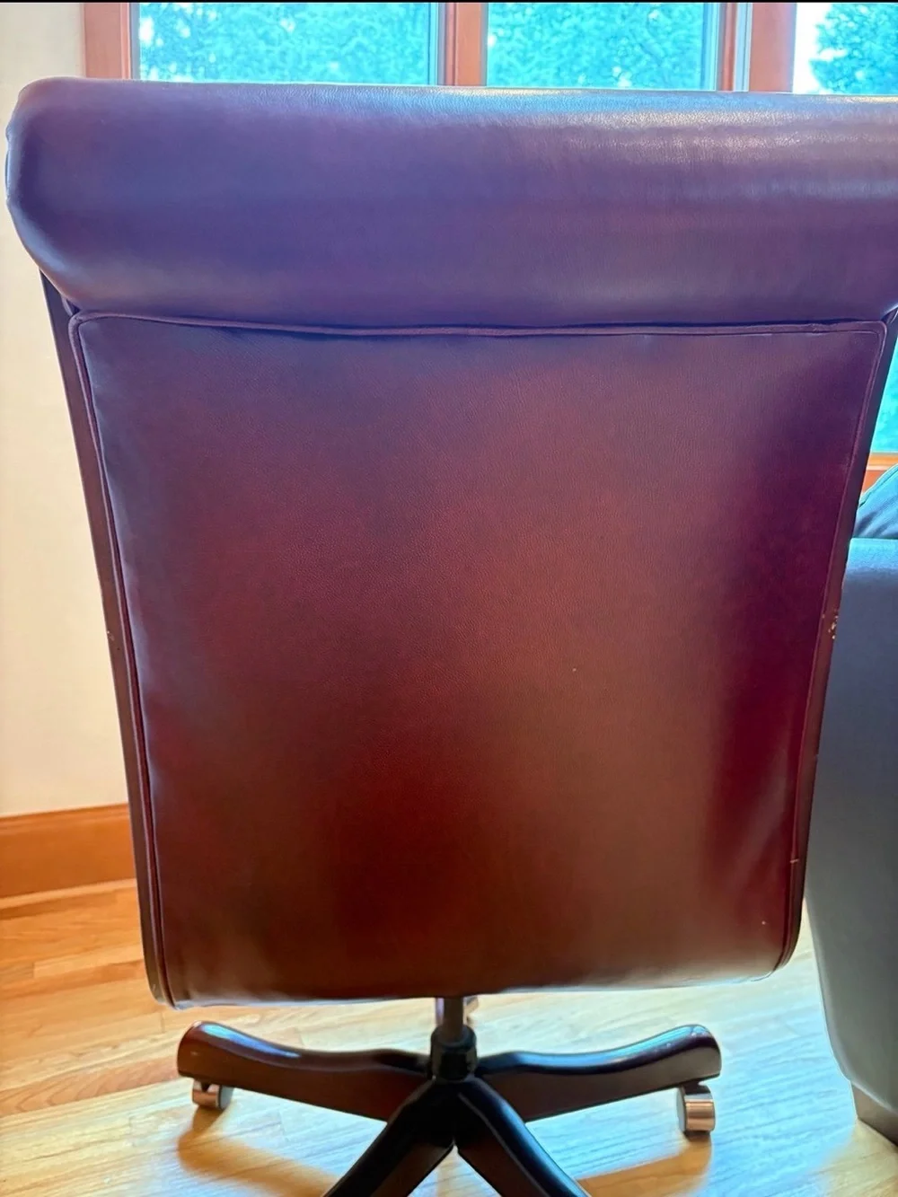 Burgundy Collier-Keyworth leather chair